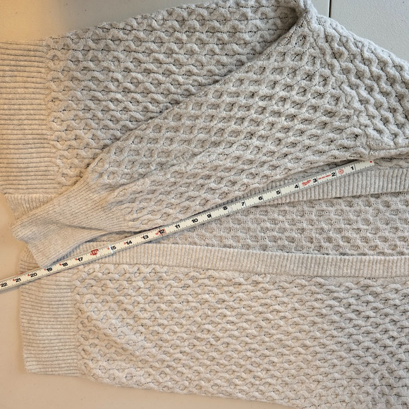 Universal Thread Honeycomb Cable Knit Cardigan Women's L Beige Open Front - Picture 13 of 16